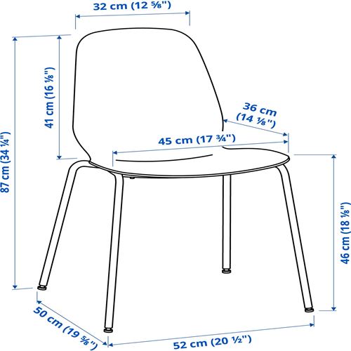 IKEA - LEIFARNE, plastic chair, white- dark yellow