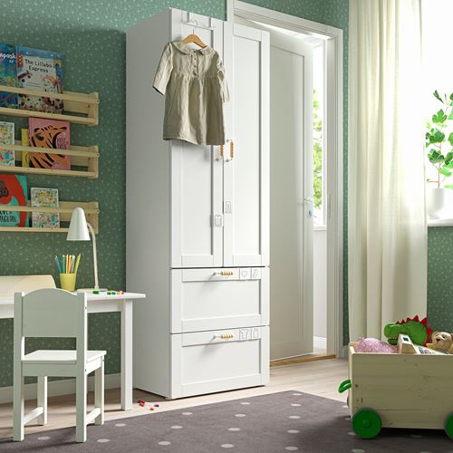 IKEA - PLATSA/SMASTAD, children's wardrobe, white, 60x42x181 cm
