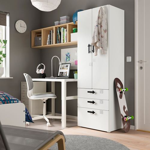 IKEA - SMASTAD, children's wardrobe, white, 60x42x181 cm