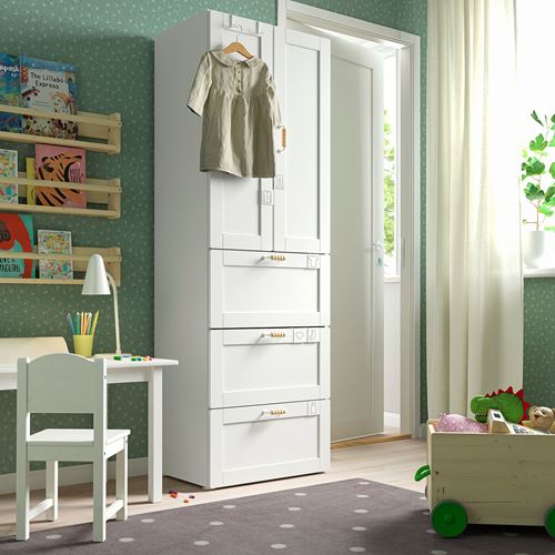 IKEA - PLATSA/SMASTAD, children's wardrobe, white, 60x42x181 cm