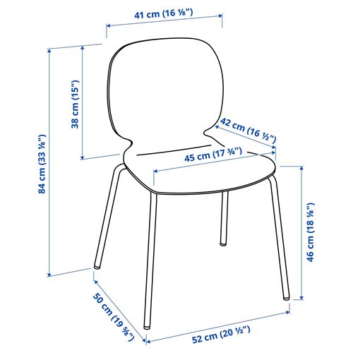 IKEA - SVENBERTIL, ahşap sandalye, siyah-broringe krom kaplama
