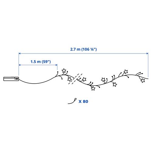 IKEA - STRALA, lighting chain, golden colour, 3.5 m