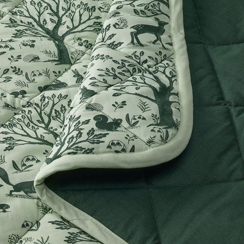 IKEA - TROLLDOM, baby blanket, green, 96x96 cm