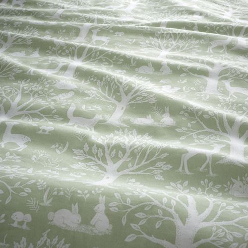 IKEA - TROLLDOM, quilt cover/pillowcase for cot, green/white, 110x125/35x55 cm