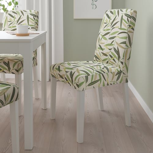 IKEA - BERGMUND, upholstered wooden chair, white-fagelfors multicolour 