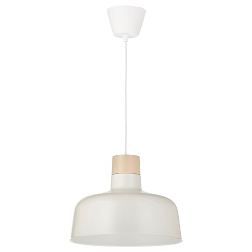 IKEA - BUNKEFLO, pendant lamp, white/birch, 36 cm