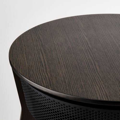 IKEA - STARKVIND, table with air purifier, oak veneer-dark brown, 54x55 cm