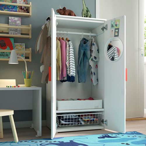 IKEA - SMASTAD, children's wardrobe, white/white, 60x42x123 cm