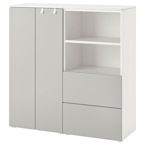 IKEA - SMASTAD, children's wardrobe, white/grey, 120x42x123 cm