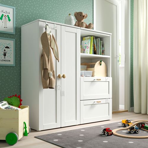 IKEA - PLATSA/SMASTAD, children's wardrobe, white, 120x42x123 cm
