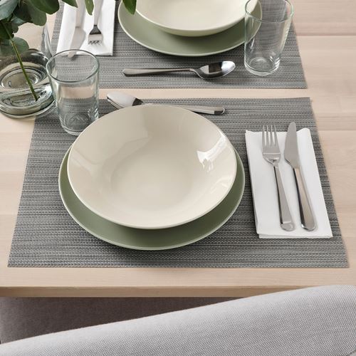 IKEA - FARGKLAR, deep plate set, polished beige, 23 cm