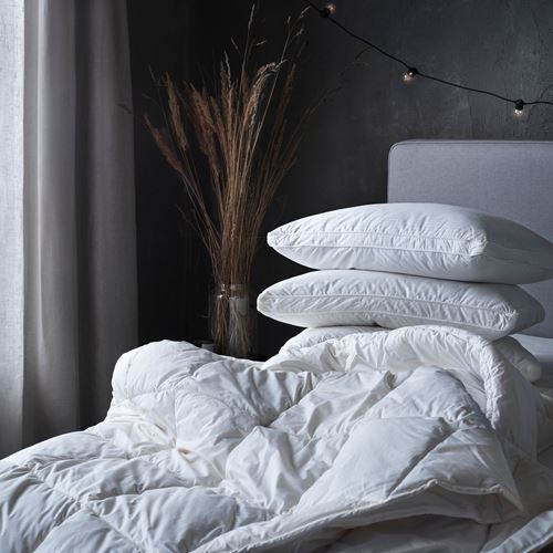 IKEA - RÖDKÖRVEL, single duvet, white, light warm