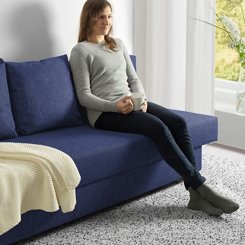 IKEA - ASARUM, 3'lü yataklı kanepe, koyu mavi