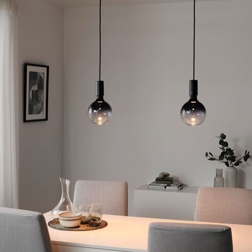 IKEA - SUNNEBY/MOLNART, ampullü sarkıt lamba, siyah