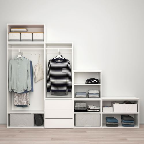 IKEA - PLATSA, PLATSA wardrobe, white, 280x42x221 cm