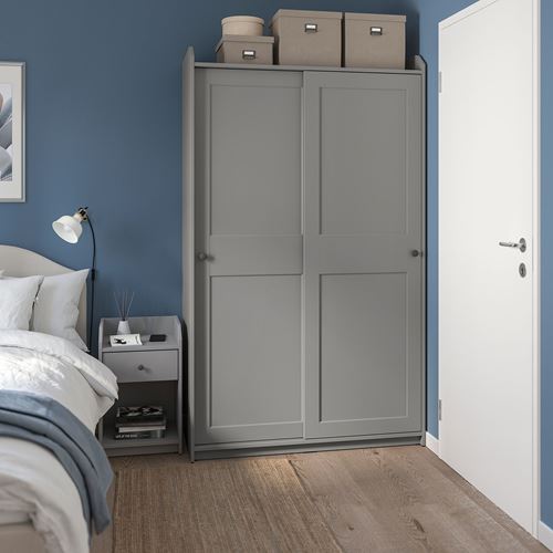 IKEA - HAUGA, bedroom furniture combination, vissle grey, 160x200 cm