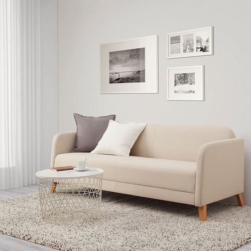 IKEA - LINANAS, 3-seat sofa, vissle beige