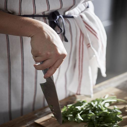 IKEA - HILDEGUN, mutfak önlüğü, beyaz-gri, 63x84 cm