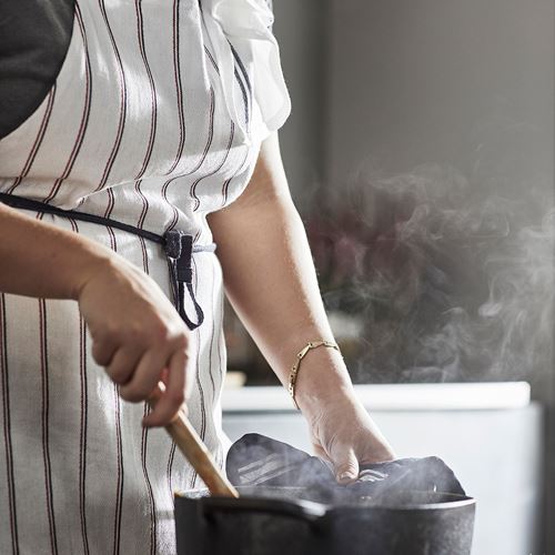 IKEA - HILDEGUN, mutfak önlüğü, beyaz-gri, 63x84 cm