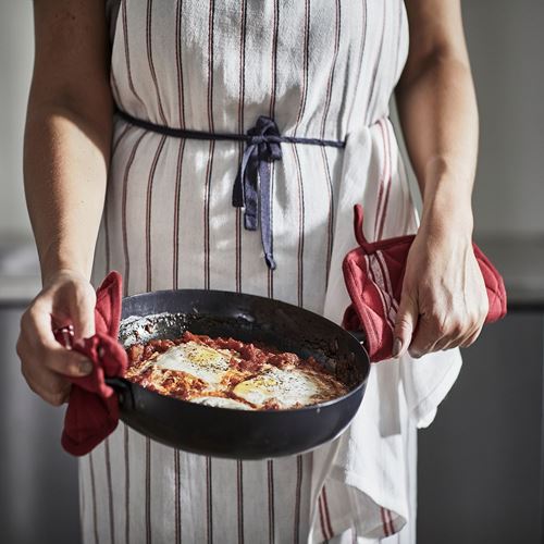 IKEA - HILDEGUN, pot holder, white/red, 19x19 cm