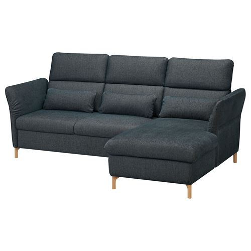 IKEA - FAMMARP, 2-seat sofa and chaise longue, TALLMYRA black/grey