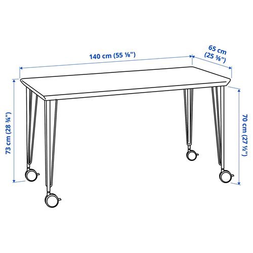 IKEA - ANFALLARE/KRILLE, desk, bamboo/white, 140x65 cm