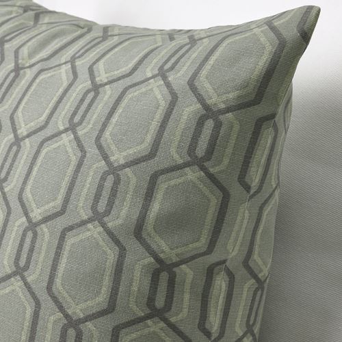 IKEA - JATTEPOPPEL, lace pillow cover, green/grey, 50x50 cm