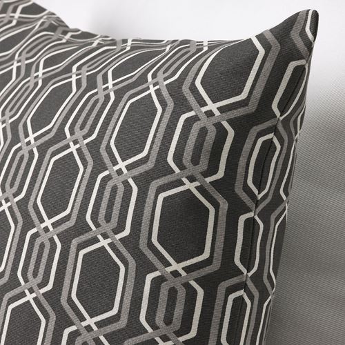 IKEA - JATTEPOPPEL, lace pillow cover, dark grey-white, 50x50 cm