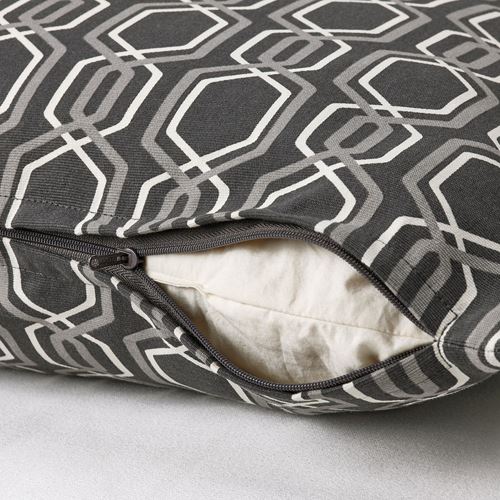 IKEA - JATTEPOPPEL, lace pillow cover, dark grey-white, 50x50 cm