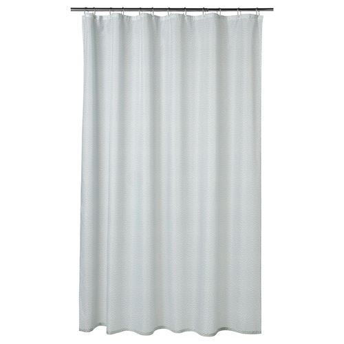 IKEA - RANEALVEN, shower curtain, white/turquoise, 180x200 cm