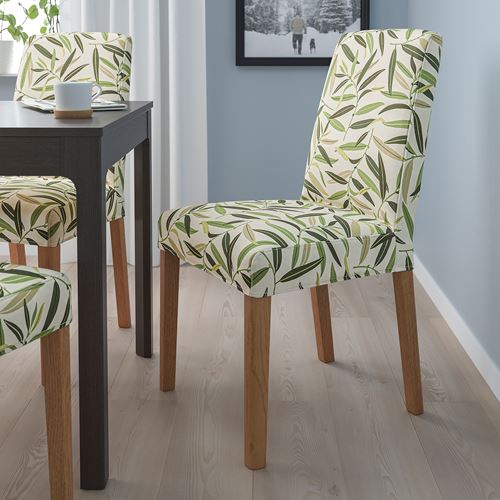 IKEA - BERGMUND, upholstered wooden chair, oak effect-fagelfors multicolour 