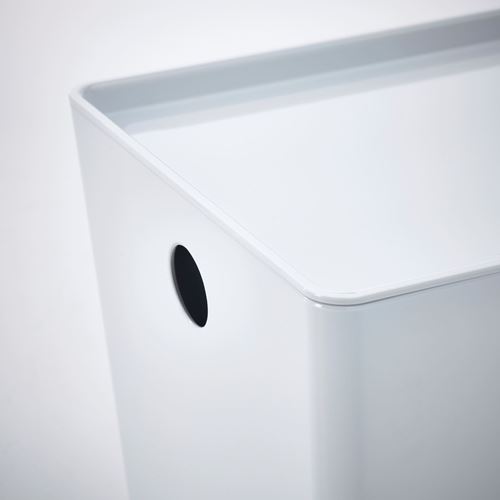 IKEA - KUGGIS, box with lid, white, 18x26x15 cm