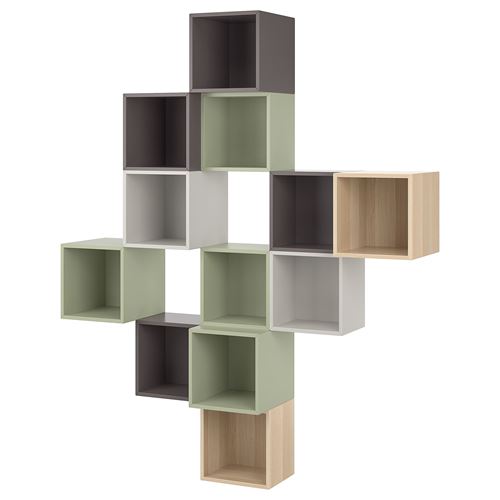 IKEA - EKET, Wall-mounted cabinet combination, multicolour, 175x35x210 cm