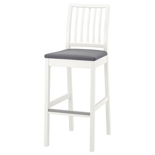 IKEA - EKEDALEN, bar chair, white/Hakebo dark grey, 75 cm