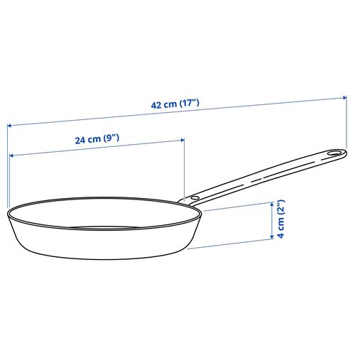 IKEA - HEMKOMST, frying pan, non-stick coating-stainless steel, 24 cm