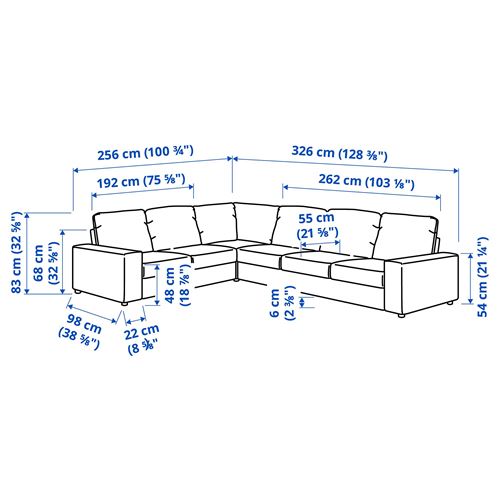 IKEA - VIMLE, 5'li köşe kanepe, gunnared bej