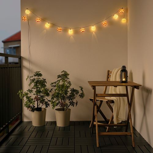 IKEA - SOLVINDEN, LED solar-powered lighting, red, 5 m