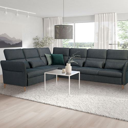 IKEA - FAMMARP, 5-seat corner sofa, TALLMYRA black/grey