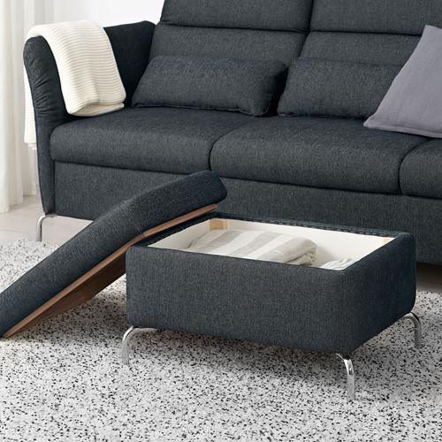 IKEA - FAMMARP, pouffe with storage, TALLMYRA black/grey