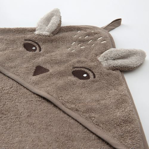 IKEA - TROLLDOM, baby towel, brown, 80x80 cm