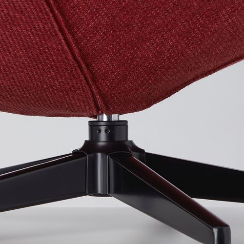 IKEA - HAVBERG, swivel armchair, lejde red-brown