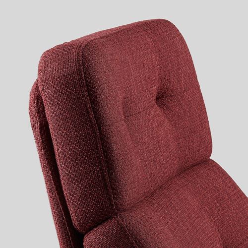 IKEA - HAVBERG, armchair and pouffe, lejde red-brown