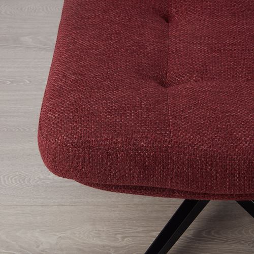 IKEA - HAVBERG, armchair and pouffe, lejde red-brown