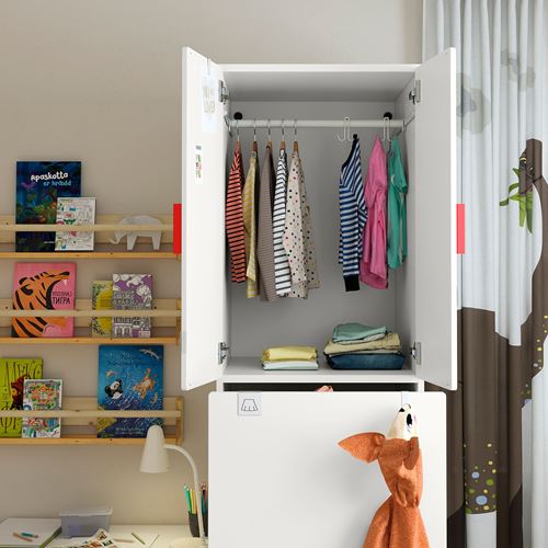 IKEA - SMASTAD, children's wardrobe, white, 60x57x196 cm