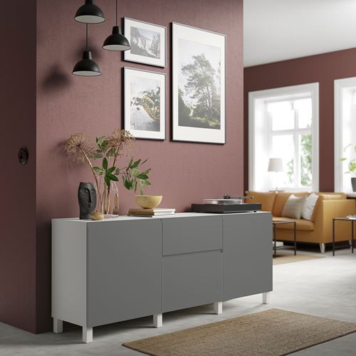 IKEA - BESTA, storage combination, dark grey, 180x42x74 cm