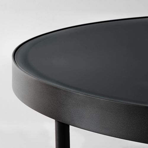 IKEA - FRÖTORP, coffee table, black/marble effect, 88 cm