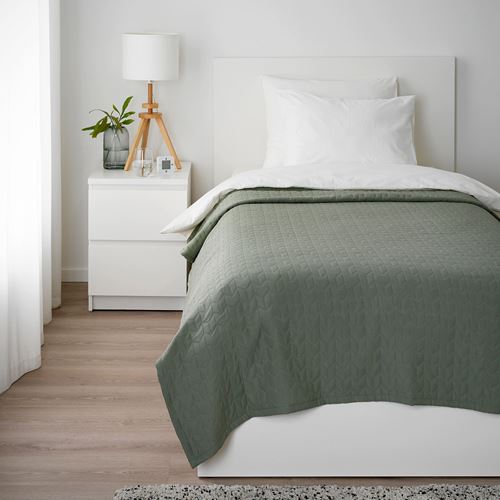 IKEA - KOLAX, bedspread/blanket, grey-green, 150x250 cm