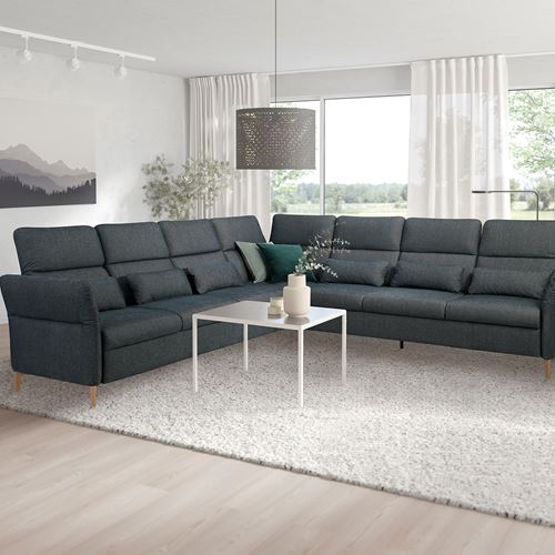 IKEA - FAMMARP, 6-seat corner sofa, TALLMYRA black/grey