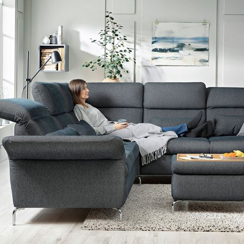 IKEA - FAMMARP, 5-seat corner sofa, TALLMYRA black/grey