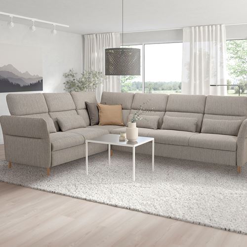 IKEA - FAMMARP, 5-seat corner sofa, viarp Beige-brown